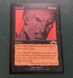 Wizards of the Coast Hatred MTG Exodus Black Instant Rare 1998 Brom - Image 1
