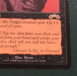 Wizards of the Coast Hatred MTG Exodus Black Instant Rare 1998 Brom - Image 5