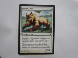 Steppe Lynx x4 4x Zendikar White COM Creature Cat 0/1 Landfall MTG - Image 2