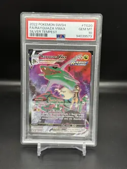 2022 POKEMON SWORD & SHIELD SILVER TEMPEST #TG20 FULL ART/RAYQUAZA VMAX PSA 10 - Image 1