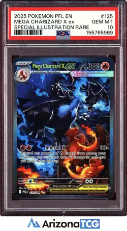 Pokemon 2025 Mega Charizard X ex 125/094 SIR Phantasmal Flames GEM MINT PSA 10 - Image 1