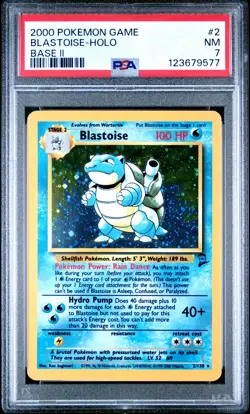 2000 POKEMON GAME BASE SET 2 #2 BLASTOISE-HOLO PSA 7 - Image 1