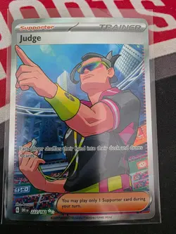 POKEMON JUDGE 222/182 DESTINED RIVALS - FULL ART RARE -HOLO -MINT - Image 1