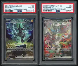 Lot of (2) Pokemon English Black Bolt & White Flare Zekrom & Reshiram SIR PSA 10 - Image 1