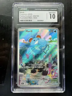 Pokemon Marill Illustration Rare From Paldea Evolved 204/193 CGC 10 - Image 1