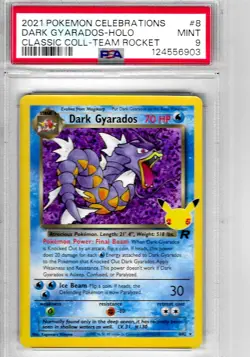 2021 POKEMON CELEBRATIONS DARK GYARADOS HOLO #8 PSA 9 MINT NEW - Image 1