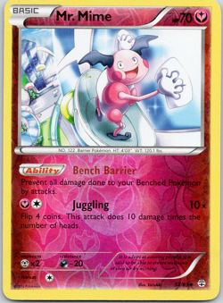 Pokemon Mr. Mime 97/162 BREAKthrough Rare Reverse Holo NM TCG - Image 1