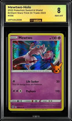 2022 Pokemon Sword & Shield Brilliant Stars Trick or Trade '22: #56 Mewtwo MBA 8 - Image 1