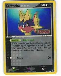 Carvanha Stamped Reverse Holo Pokemon TCG Power Keepers 47/108 MP - Image 1