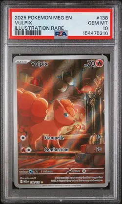 2025 Pokemon Vulpix 138/132 Illustration Rare Mega Evolution PSA 10 - Image 1