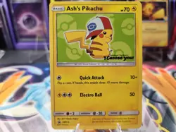 Pokemon TCG Ash's Pikachu SM112 Black Star Promo 2017 - Image 1
