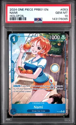 🍊Nami PSA 10 GEM One Piece TCG Alternate Art PRB01 P 053 ENGLISH ALT FOIL⚓ - Image 1