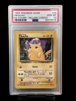 Pikachu #58 1999 Pokemon Game EC3 Stamp PSA 10 - Image 1