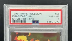 🔥1999 Topps Pokemon Charizard #6 Movie Edition -foil- PSA8🔥 - Image 3