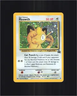 Meowth 10 Promo Wizards Black Star Promos Pokemon Holo Damaged - Image 1