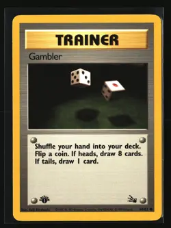 Pokemon GAMBLER 60/62 1st Edition (1999 Fossil) LP/NM - Image 1
