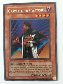 YuGiOh 1st Edition Gravekeeper's Watcher PGD-064 Rare LP Lightly Played - Image 1