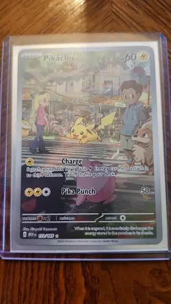 Pikachu 173/165 Illustration Rare SV 151 Holo NM Pokemon Card Scarlet & Violet - Image 1