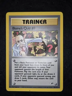 Blaine's Quiz #1 97/132 - Trainer Gym Heroes Set - Rare Non Holo - LP - Pokemon - Image 1