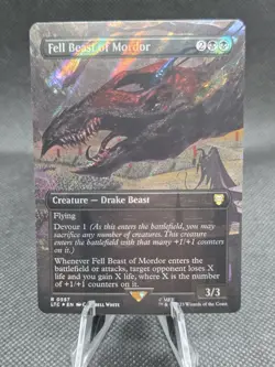 MTG - [SURGE FOIL] Fell Beast Of Mordor (Borderless) - Lord Of The Rings - Image 1