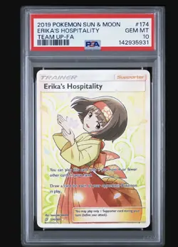 Pokemon Erika's Hospitality Full Art 174/181 Team Up Ultra Rare PSA 10 LOW POP - Image 1