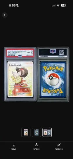 Pokemon Erika's Hospitality Full Art 174/181 Team Up Ultra Rare PSA 10 LOW POP - Image 3