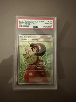 Pokemon Erika's Hospitality Full Art 174/181 Team Up Ultra Rare PSA 10 LOW POP - Image 4