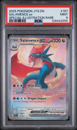 Pokemon TCG Salamence ex 187/159 SV09 Journey Together SIR Holo PSA 9 2025 - Image 1