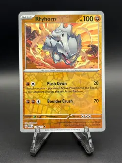 Rhyhorn 111/165 - Reverse Holo Scarlet & Violet 151 Pokemon TCG NM - Image 1