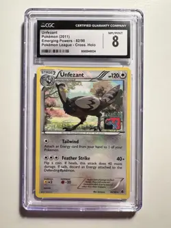 2011 Pokemon Emerging Powers Unfezant CGC 8 English #82 Cross. Holo - Image 1