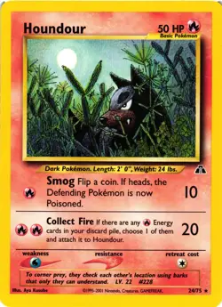 Pokemon TCG Neo Discovery Houndour 24/75 Non-Holo Regular Rare VLP - Image 1
