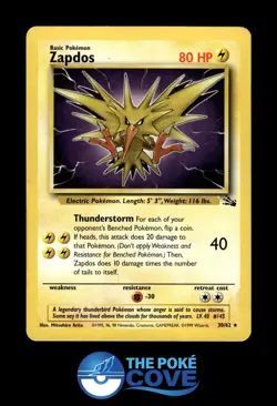 Zapdos 30/62 | Fossil Unlimited | Pokemon Rare | MP - Image 1
