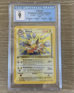 CGC 9 Jolteon Blitza 1st Edition Holo Rare Jungle 1999 Pokemon #4 GERMAN - Image 1