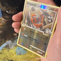 Rhyperior 4 lv.55 (Rising Rivals 32/111) reverse holo rare Pokemon card - Image 2