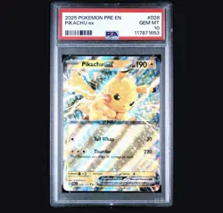 Pokemon TCG Pikachu EX Prismatic Evolutions Card 028/131 PSA 10 - Image 1