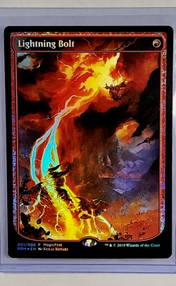 MTG Magic The Gathering PRM Magic Fest Full Art Promo Foil #1 Lightning Bolt LP - Image 1