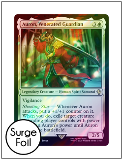 Auron, Venerated Guardian, Surge Foil, Final Fantasy Commander, Magic MTG NM - Image 1