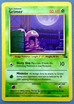 Grimer 48/62 Common Fossil Pokemon Unlimited - LP - Image 1