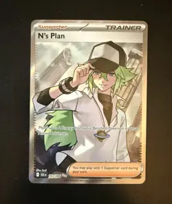 Pokemon TCG N's Plan 163/086 Sv: Black Bolt Ultra Rare Full Art Holo EN - Image 1
