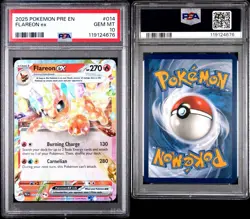 Pokemon SV: Prismatic Evolutions Flareon ex 014/131 Holo DR English PSA 10 - Image 1