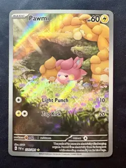 Pokemon TCG Paldean Fates Pawmi Illustration Rare #226 Holo - Image 1