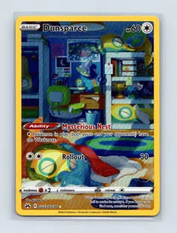 Dunsparce GG23/GG70 Holo Crown Zenith Galarian Gallery Pokemon NM - Image 1