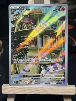 Pokemon TCG Litten 167/162 SV05 Temporal Forces Full Art Illustration Rare Holo - Image 1
