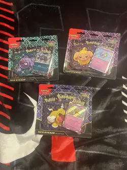 Pokemon Paldean Fates Tech Sticker Collection 3 Booster Pack Blister Lot Of 3 - Image 1