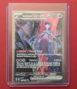 Team Rocket's Mewtwo ex SIR - Destined Rivals 231/182 IN HAND English Pokemon - Image 1