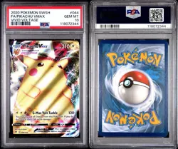 PSA 10 GEM MINT - Pikachu VMAX #044 Full Art Pokemon Sword Shield Vivid Voltage - Image 1