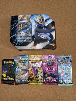 Pokemon TCG Empoleon V Strikers Tin Sealed, 5 JPN Packs, Sealed - Image 1