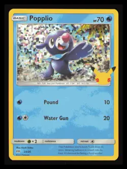 Pokemon TCG McDonald's 25th Anniversary Popplio 23/25 Promo Holo EN NM - Image 1