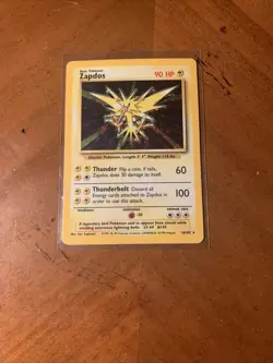 Pokemon TCG Zapdos Base Set 16/102 Holo Unlimited Holo Rare - Image 1