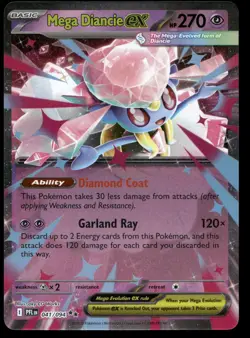 Mega Diancie ex 041/094 Double Rare Phantasmal Flames Pokemon NM - Image 1